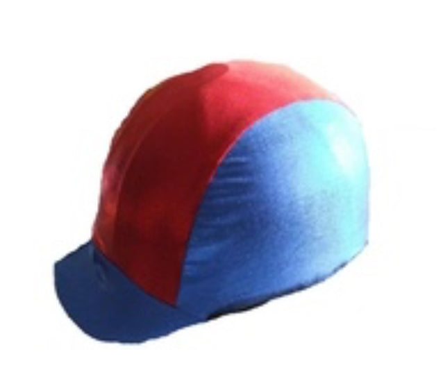 Ecotak Lycra Helmet Cover - Red & navy blue shimmer
