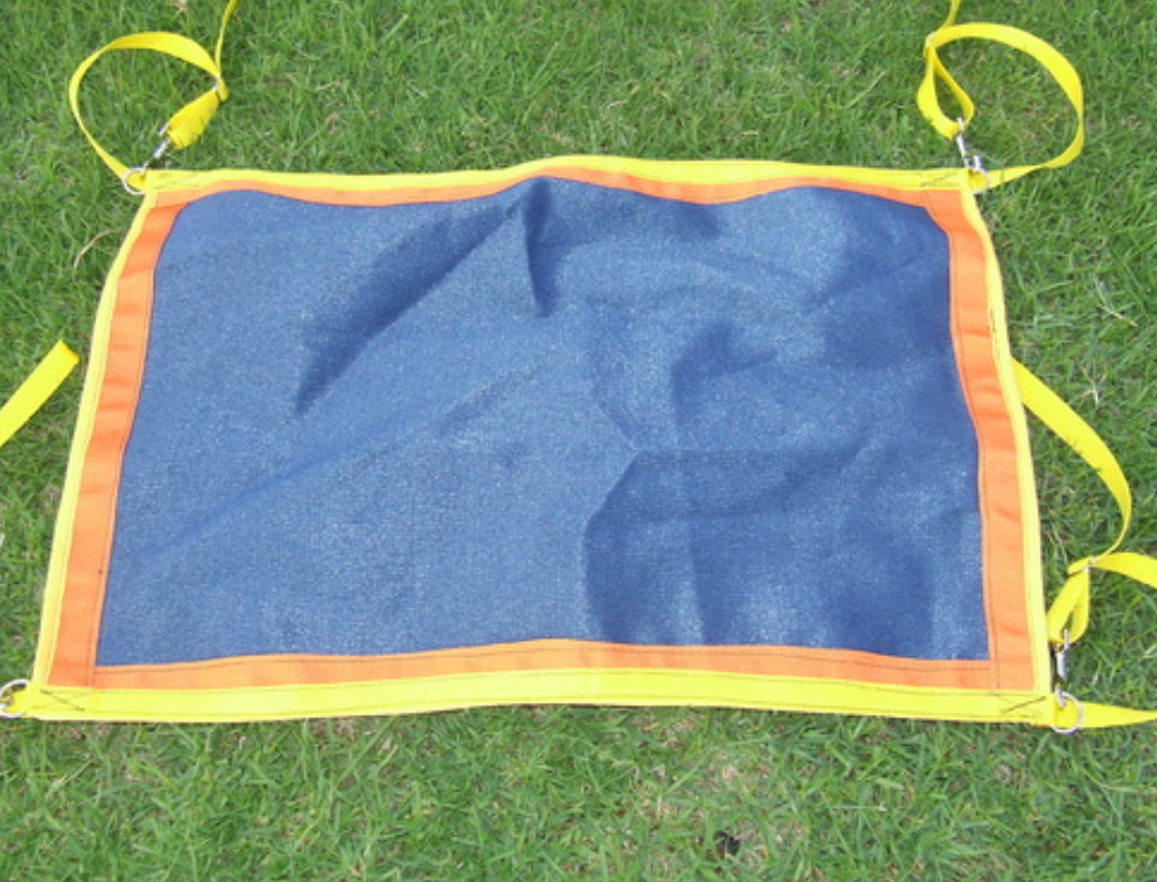 Ecotak yard/stable/gate/stall guard - navy blue orange & yellow