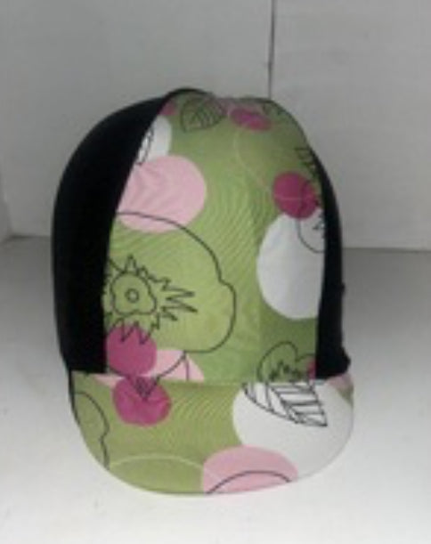 Ecotak Lycra Helmet Cover - green & black pattern