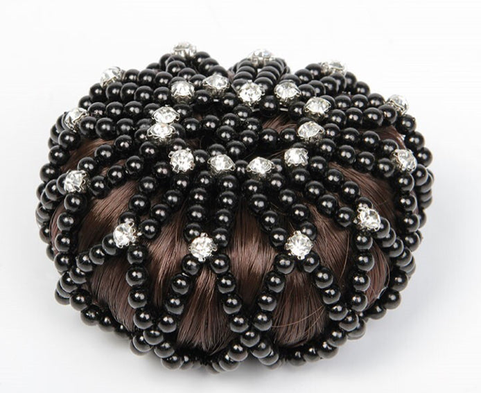 Harry’s Horse hair net bun cover crystal - black