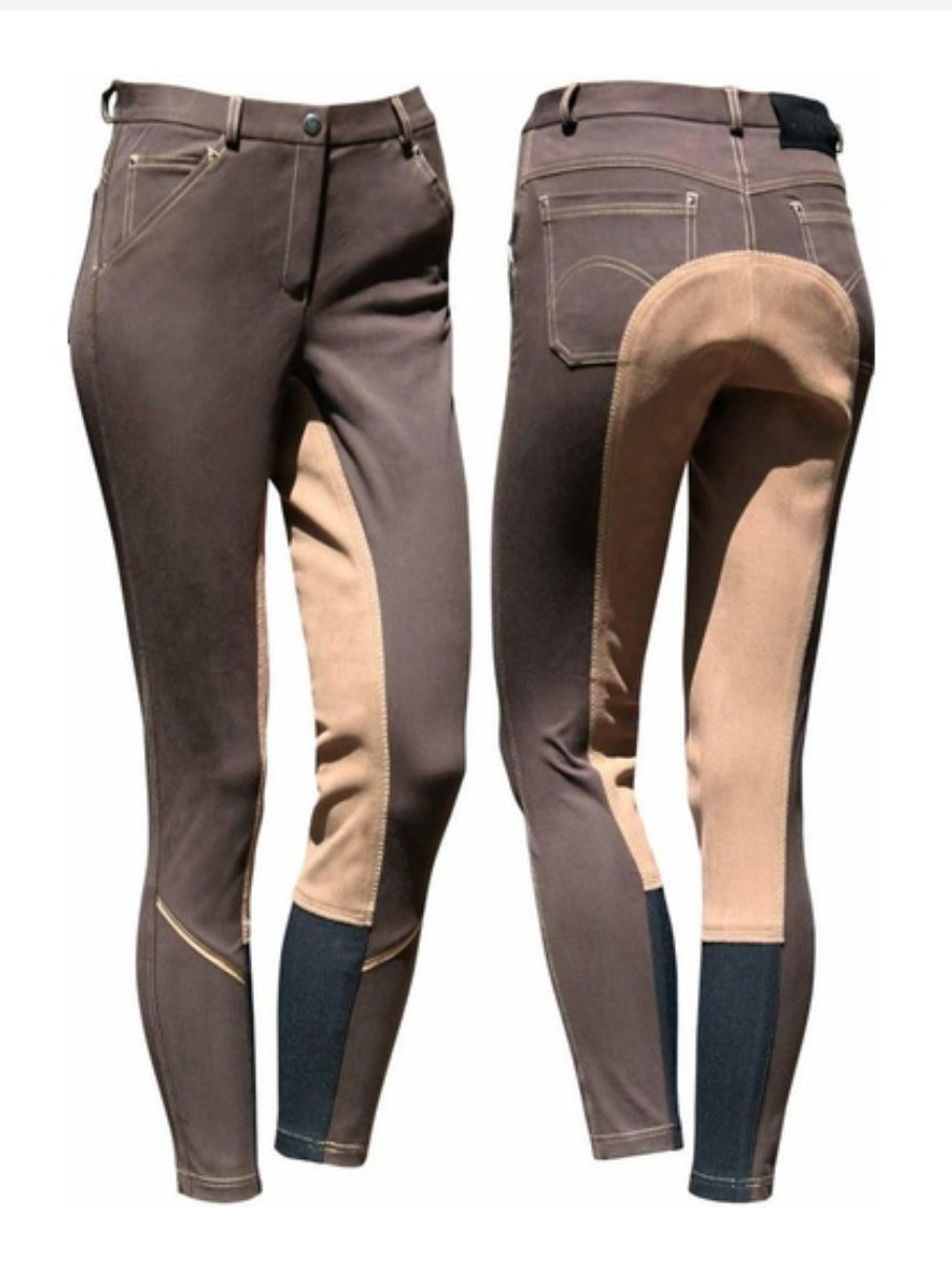 Harry's Horse Monaco denim sticky bum jodhpurs/breeches - Brown
