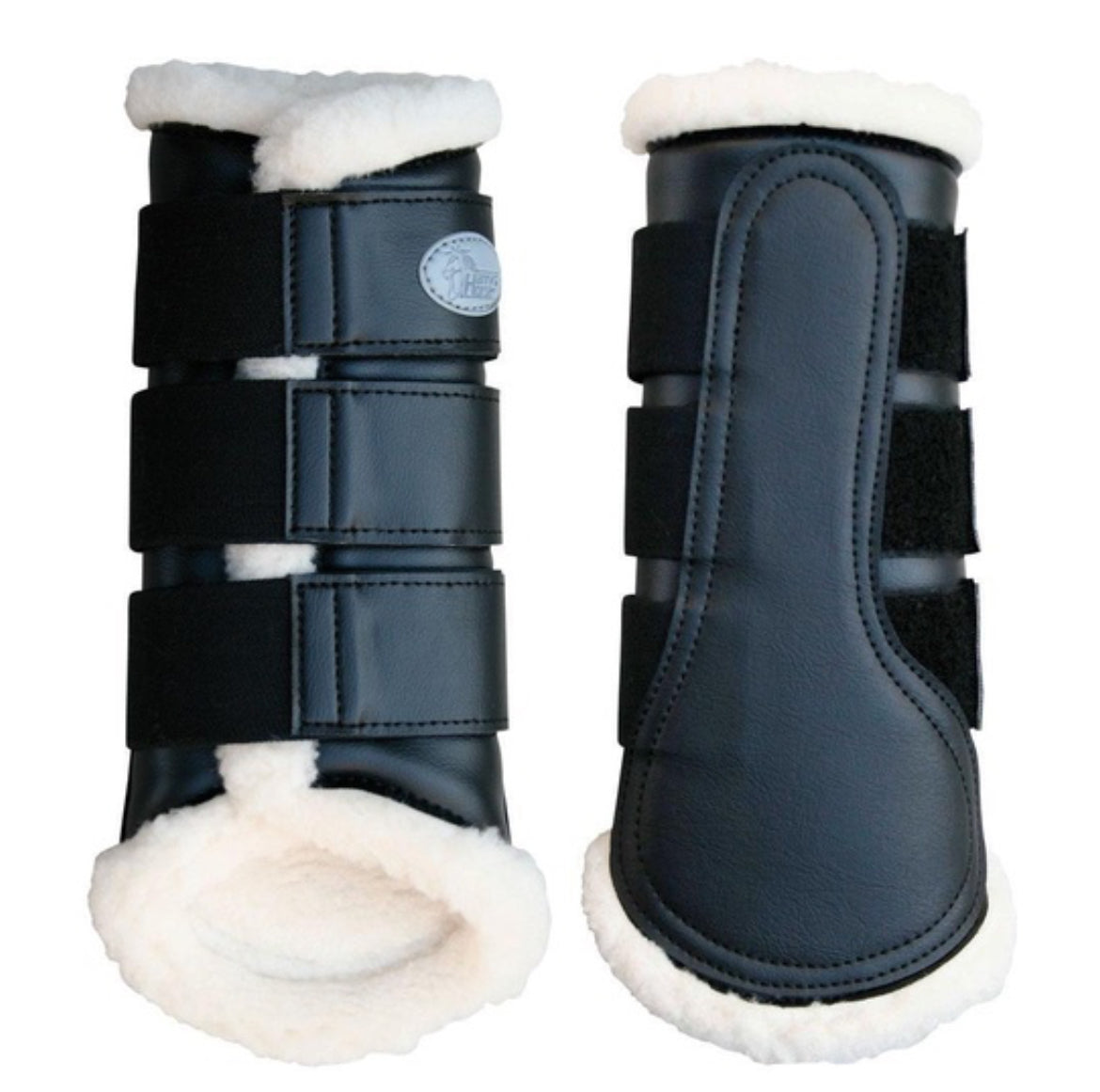 Flextrainer Horse Protection Boots with Fleece Lining. Black