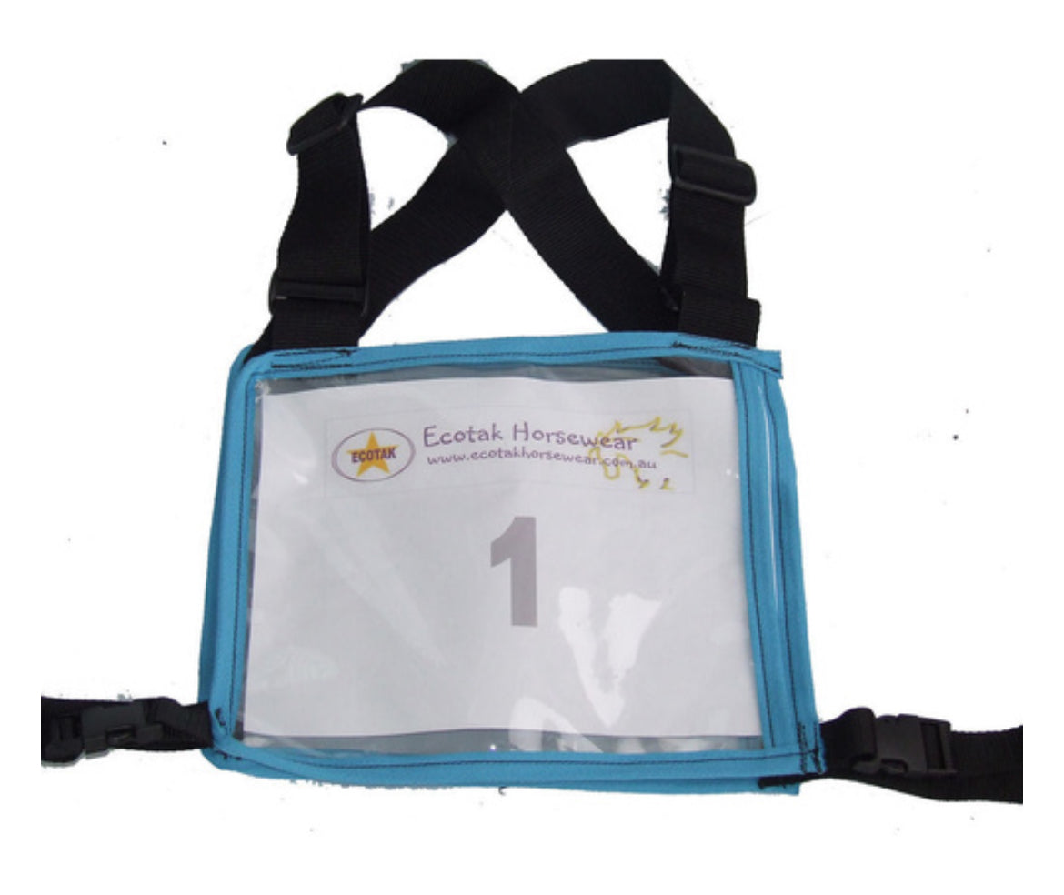 Ecotak Cross Country/Endurance Back Number Holder - Aqua & Black