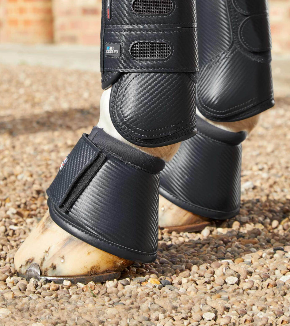 Premier Equine Carbon Wrap Over Reach Boots - Black