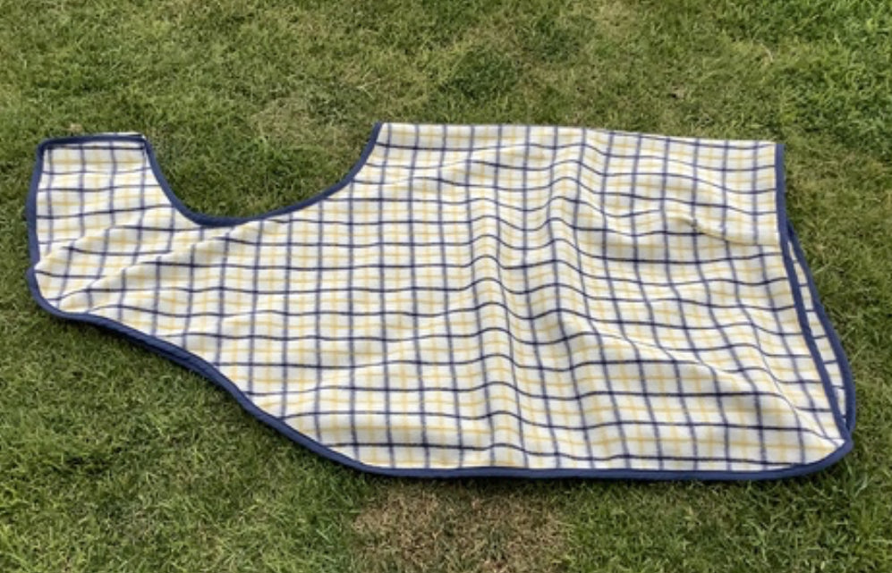 Ecotak Wool Cutaway Removable Quarter Sheet/exercise rug - yellow collar check