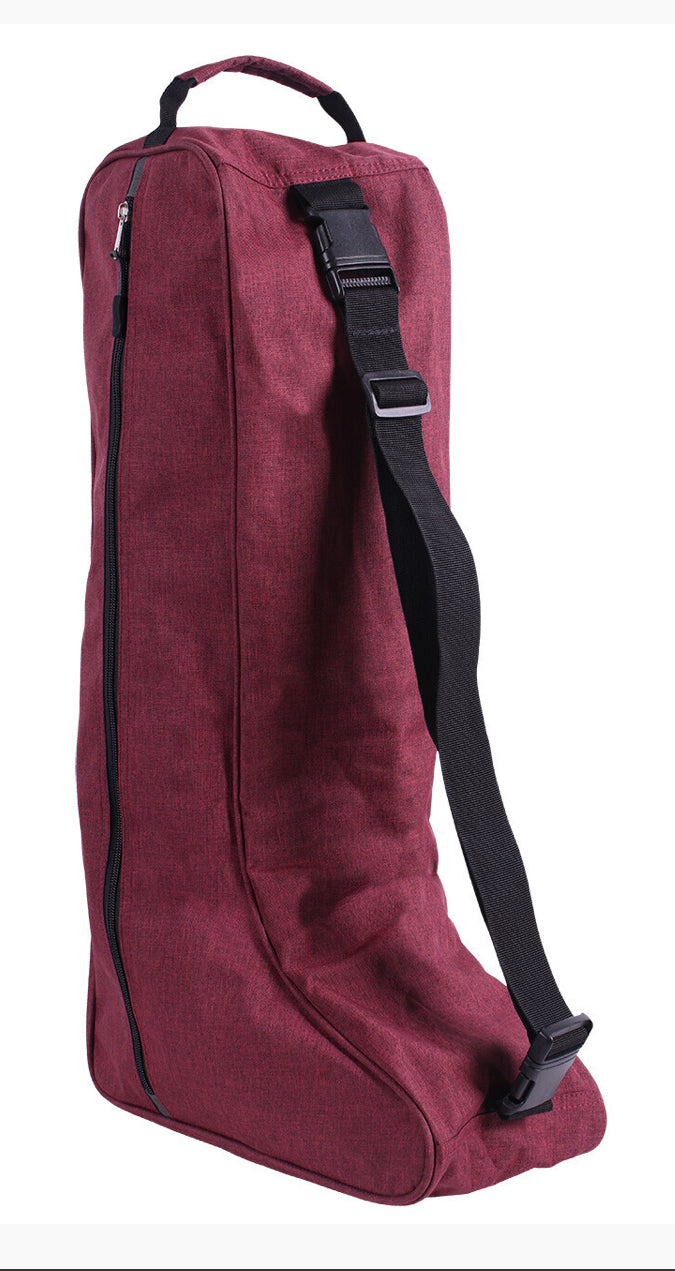 QHP horse riding boot bag - burgundy