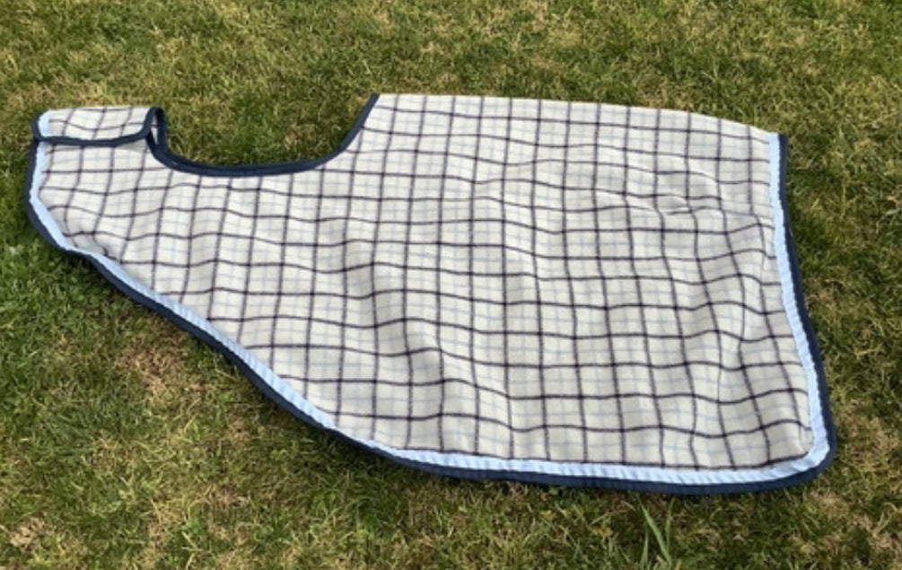 Ecotak Wool Cutaway Removable Quarter Sheet/exercise rug -  blue collar check