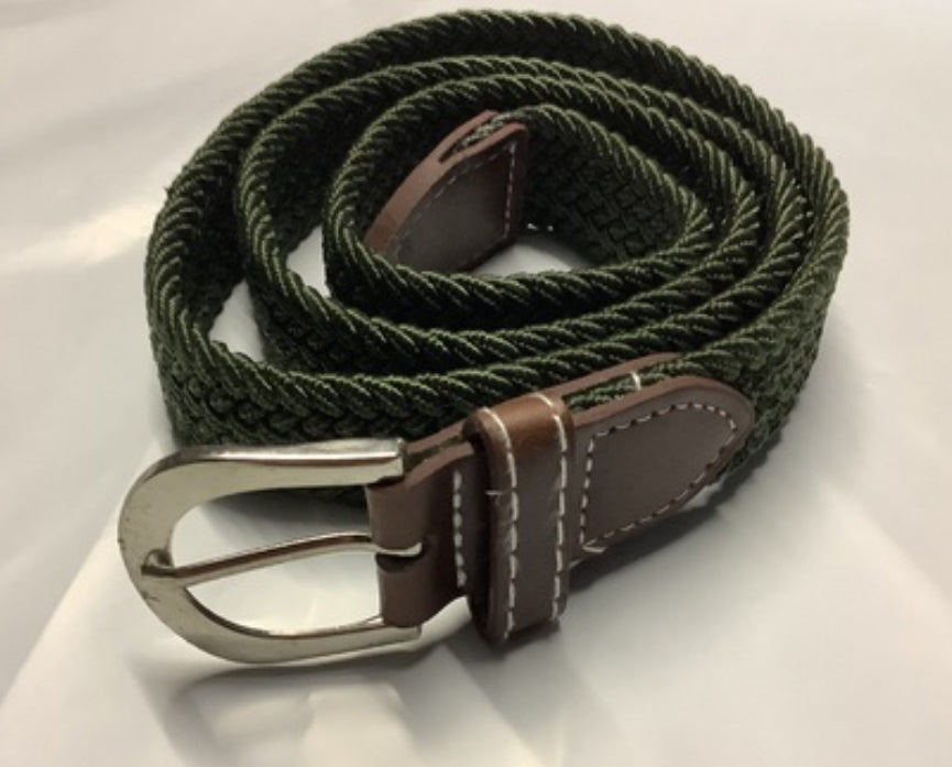 Ecotak Stretchy Webbing Belt - Olive narrow