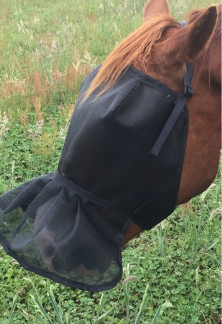 Ecotak Fly Mask/veil with Nose Skirt/frill - Black