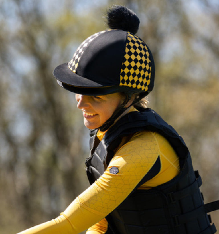 QHP Omaha Lycra Helmet Cover - Citrus