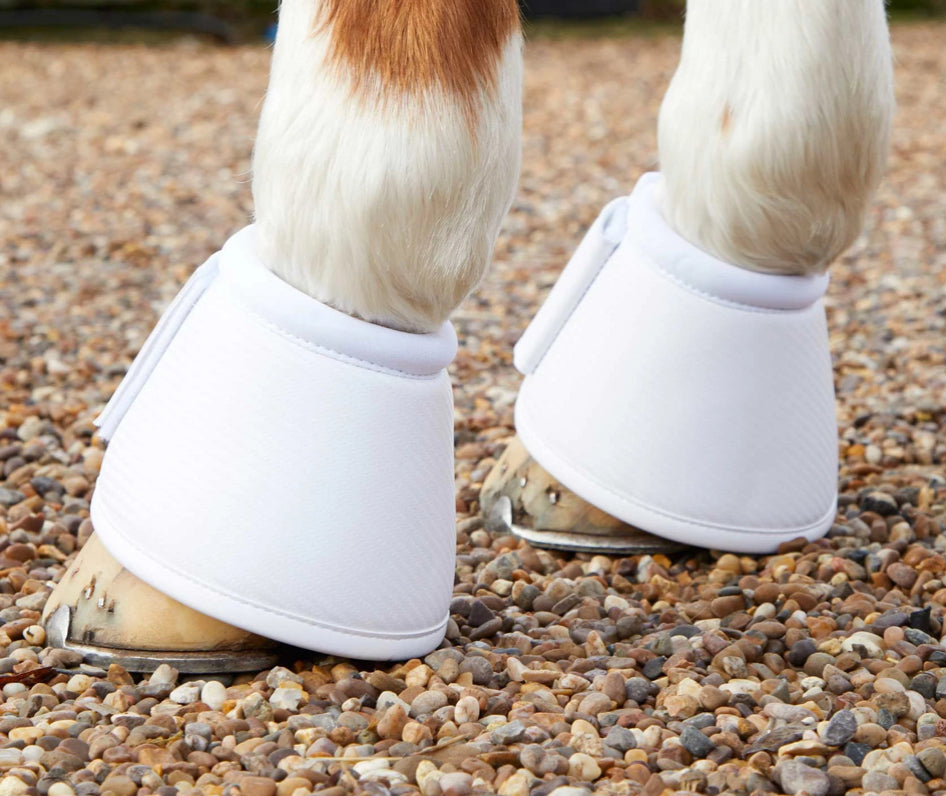 Premier Equine Carbon Wrap Over Reach Boots - white