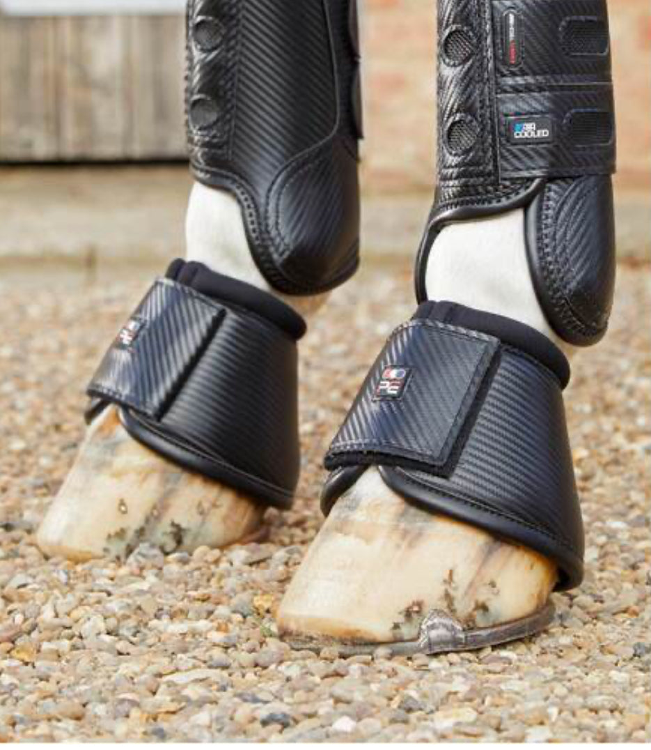Premier Equine Carbon Wrap Over Reach Boots - Black