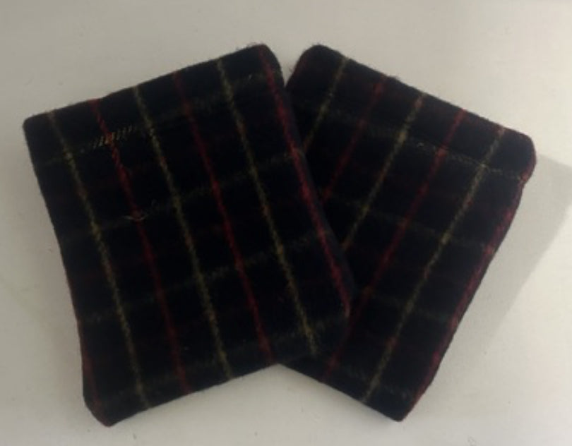Wool stirrup covers - navy check