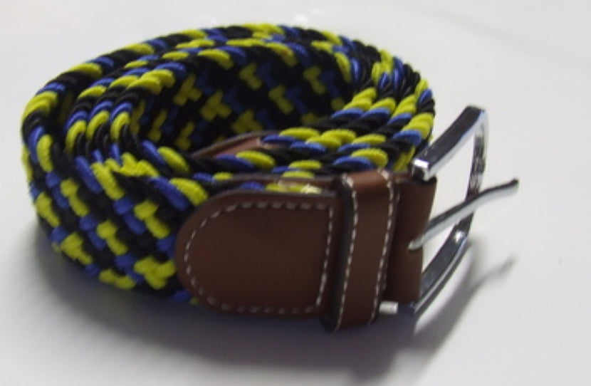 Ecotak Stretchy Webbing Belt - Blue & yellow