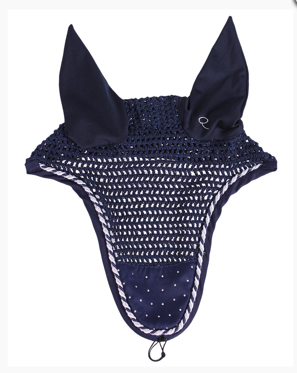 QHP ear net bonnet sparkle - black full