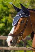 QHP ear net bonnet sparkle - black full