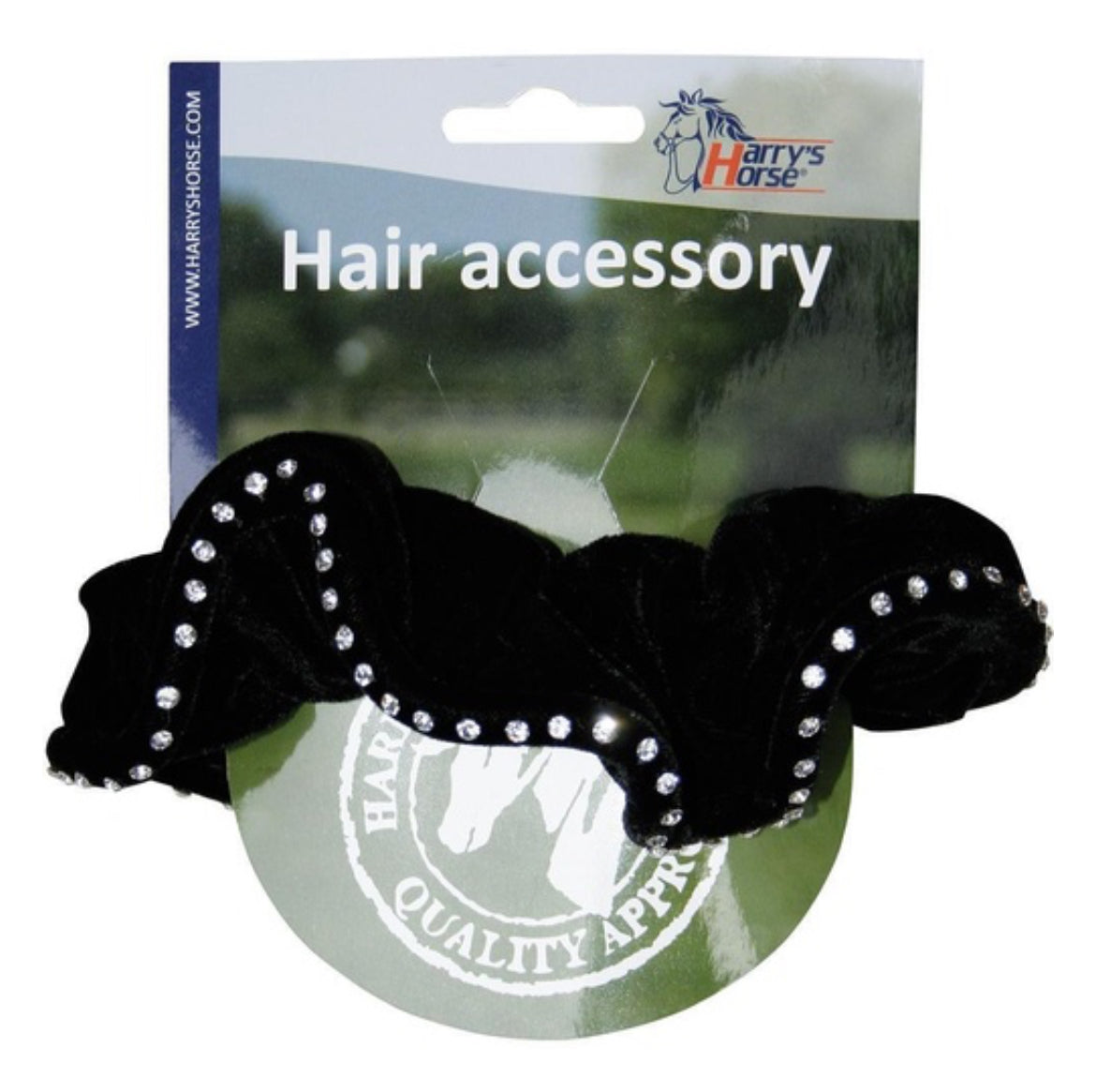 Harry's Horse Black Suede Hair Elastic with crystals