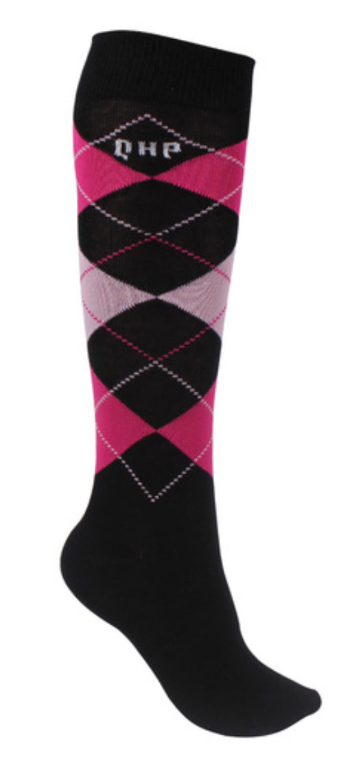 QHP knee high socks. Check hot pink