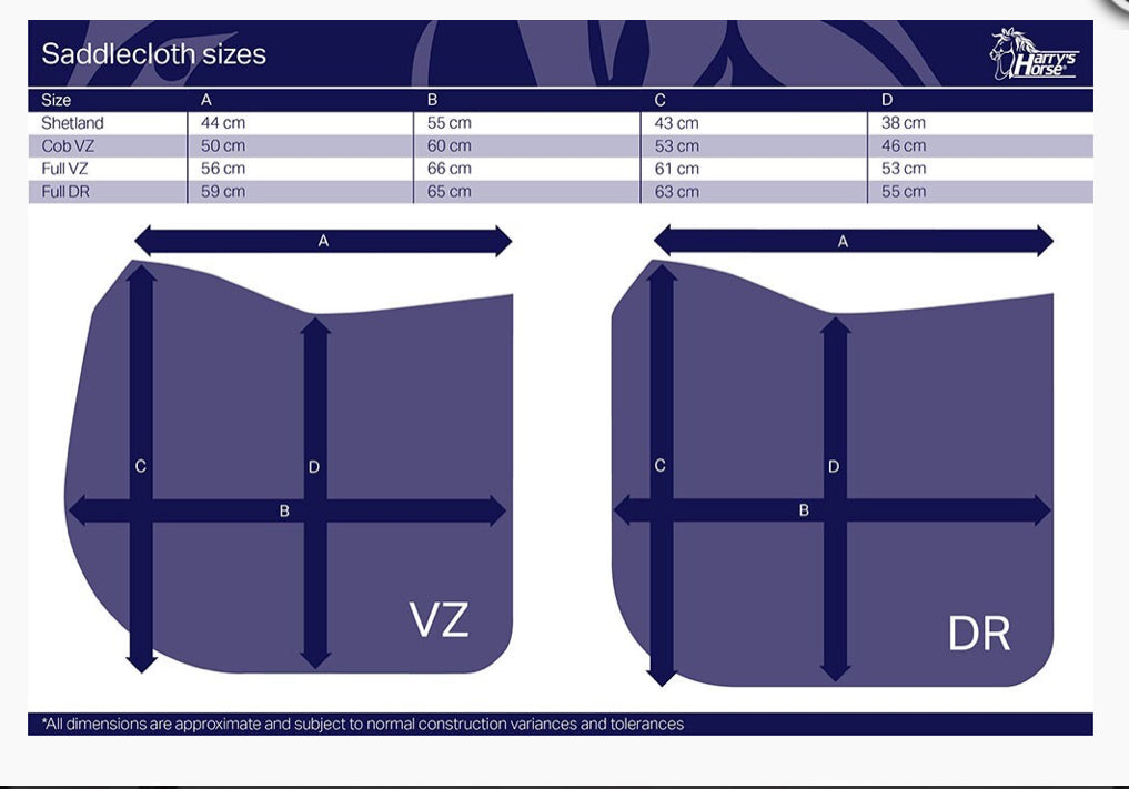 Harry's Horse Pure Saddle Pad - Full All purpose White & navy