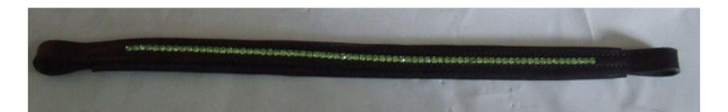 Ecotak black leather browband with pale green diamontes