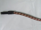 Ecotak black leather U browband with red & white crystals