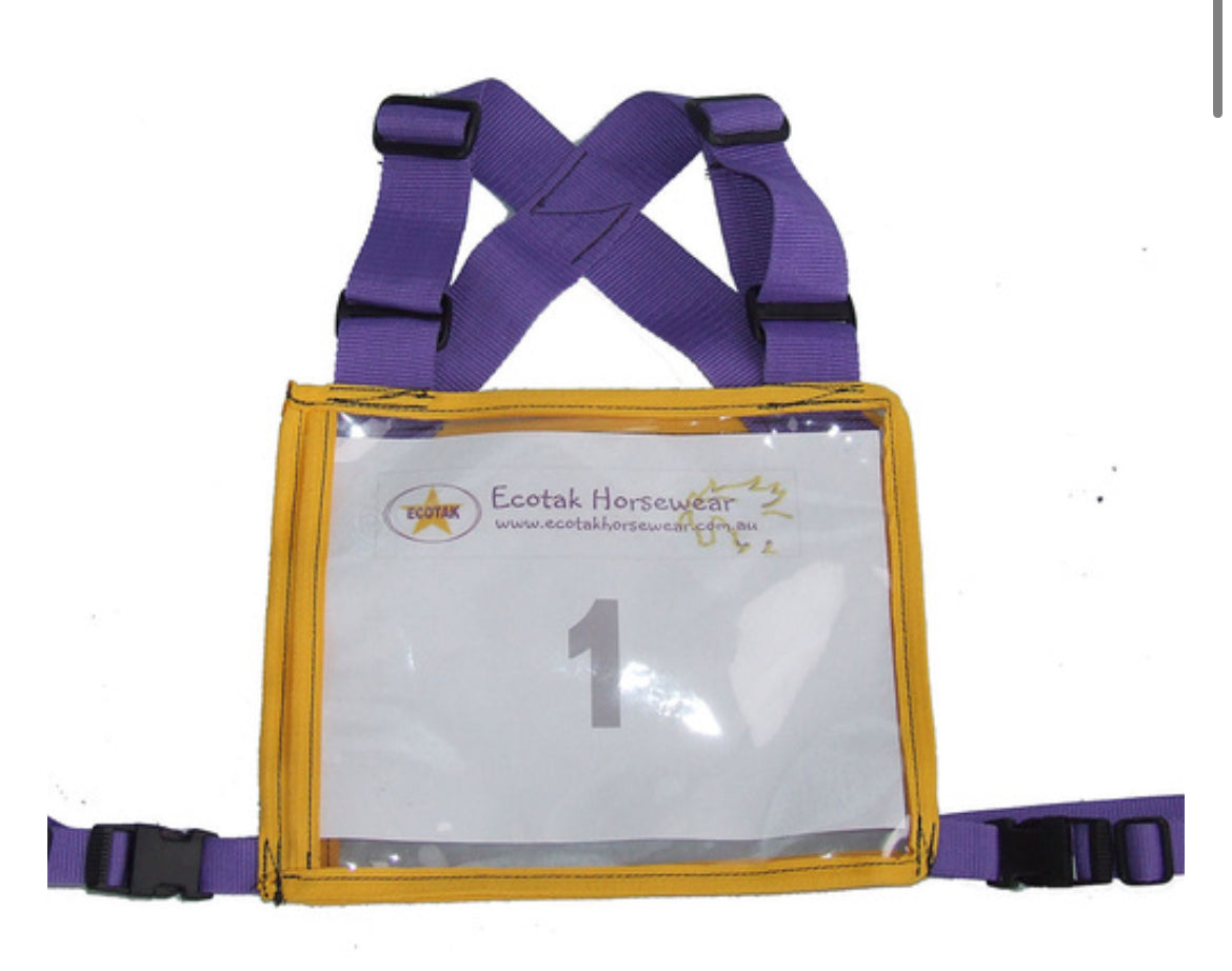 Ecotak Cross Country/Endurance Back Number Holder - Purple/Yellow