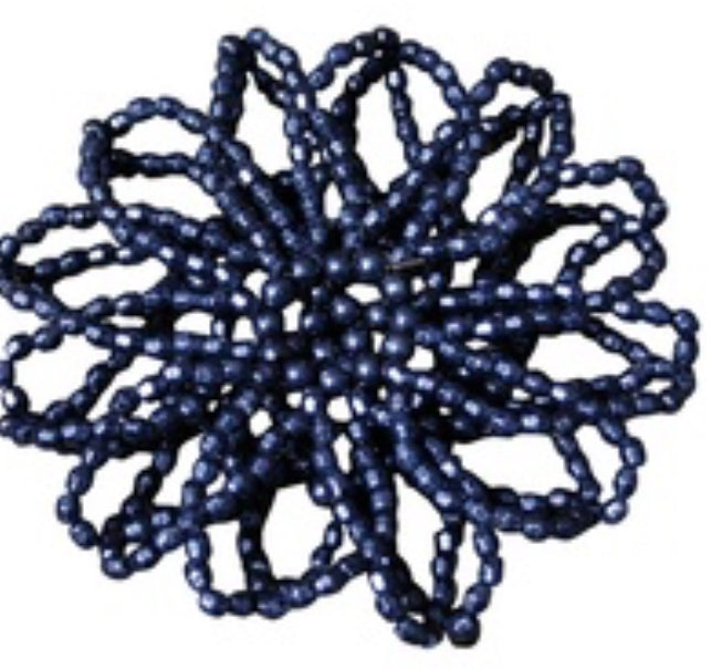 Harry's Horse Pearl Hair Net Bun Cover - Navy