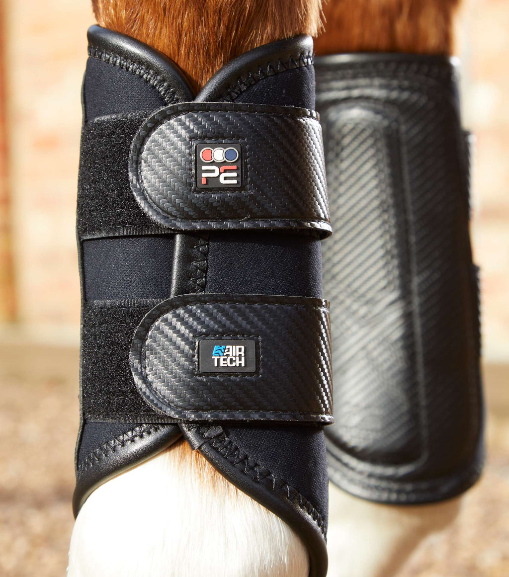 Premier Equine Carbon Air-Tech Double Locking Brushing Boots - Black